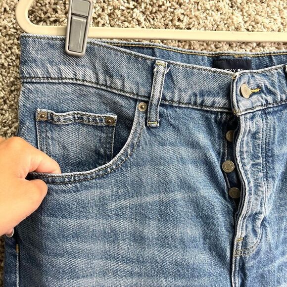 Lucky Brand Jeans Women’s 12/31 90’s Loose High Rise Button Fly Straight Leg Den - Picture 2 of 10